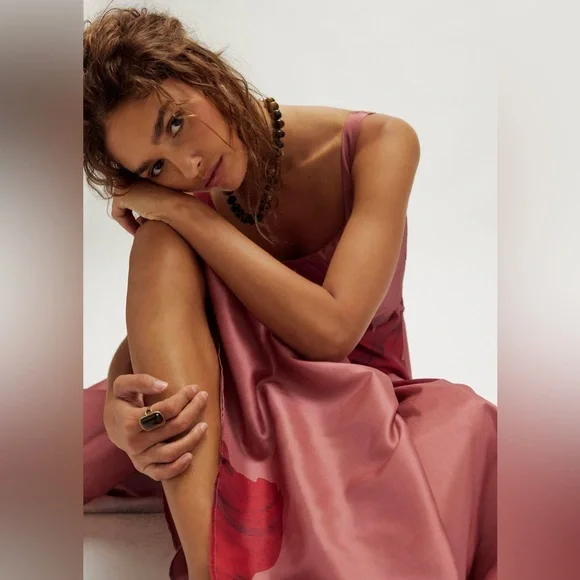 NWT Free People Hutch The Ridge Printed Dress in Mauve Floral - Picture 4 of 4